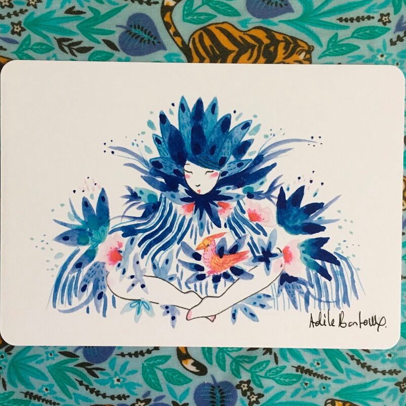 Lotus bleue – carte postale carte postale