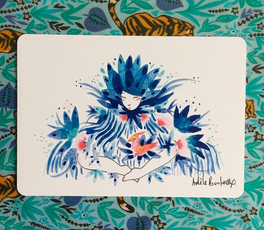 Lotus bleue – carte postale carte postale