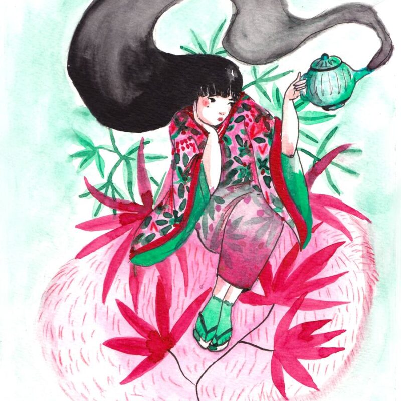 "Pompon rose" 15-20cm Fine Art